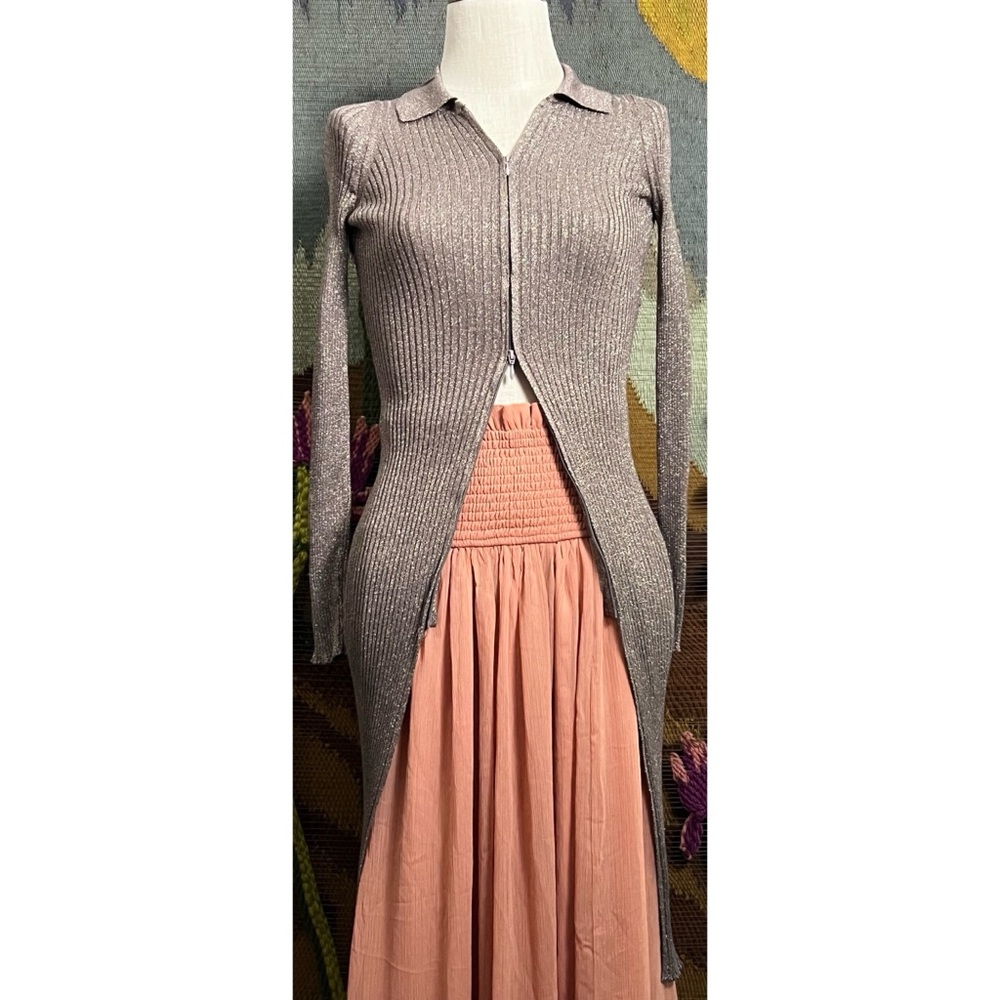 Anthropologie Shimmer Duster Cardigan XXS